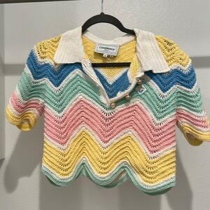 Casablanca Crochet Short Sleeve Top and Skirt